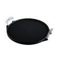 Cast Iron Round Grill Pan with Stainless Steel Handle, 42cm